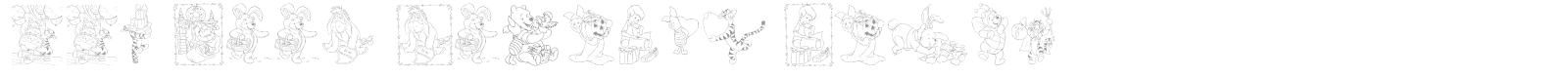 001 Pooh Holiday Dings font preview